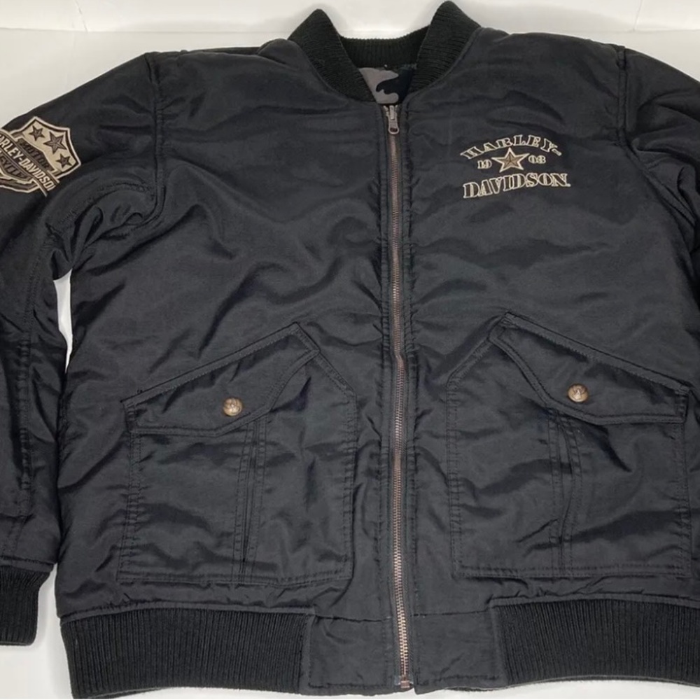 Harley Davidson Reversible Camo Bomber Jacket. Size 2XL